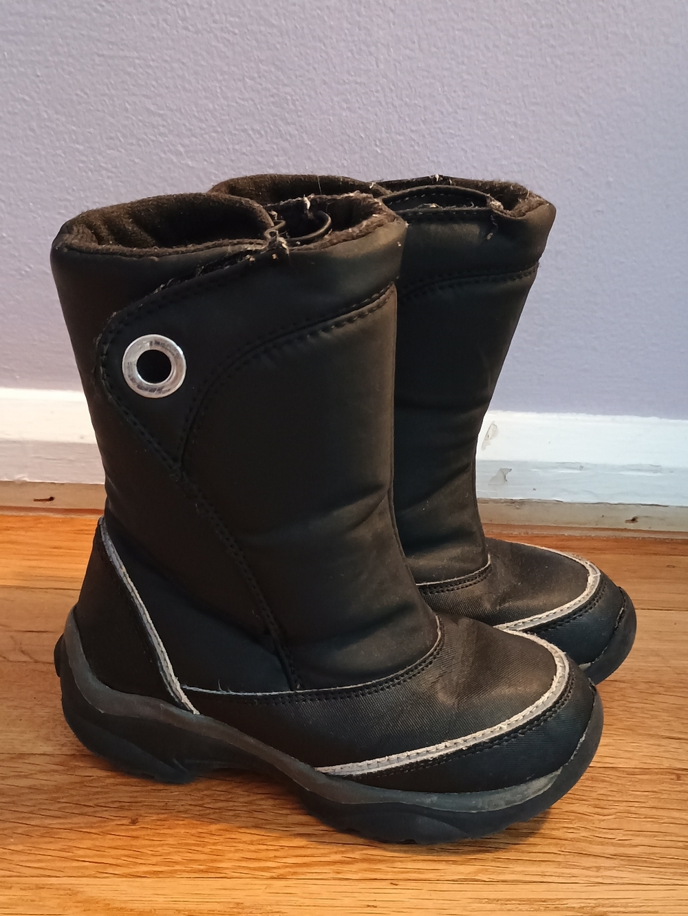 Lands End Black Kids Snowboots Size 1 Youth